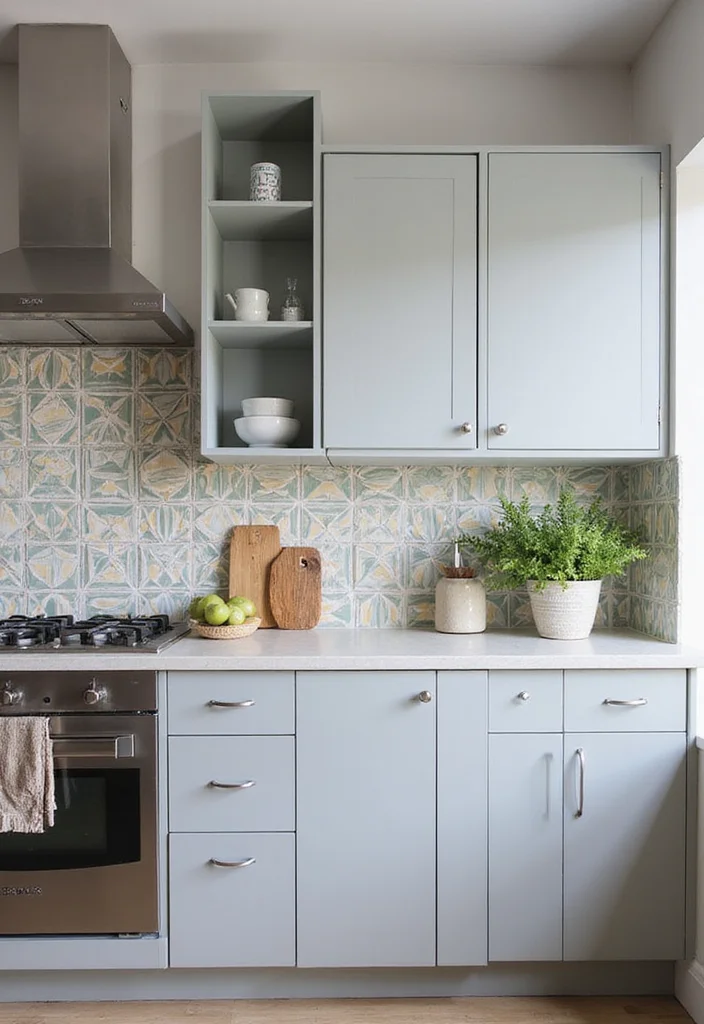 12 Grey Kitchen Cabinets Ideas for Soft Calm Neutral Modernity 5. Playful Patterns with Grey