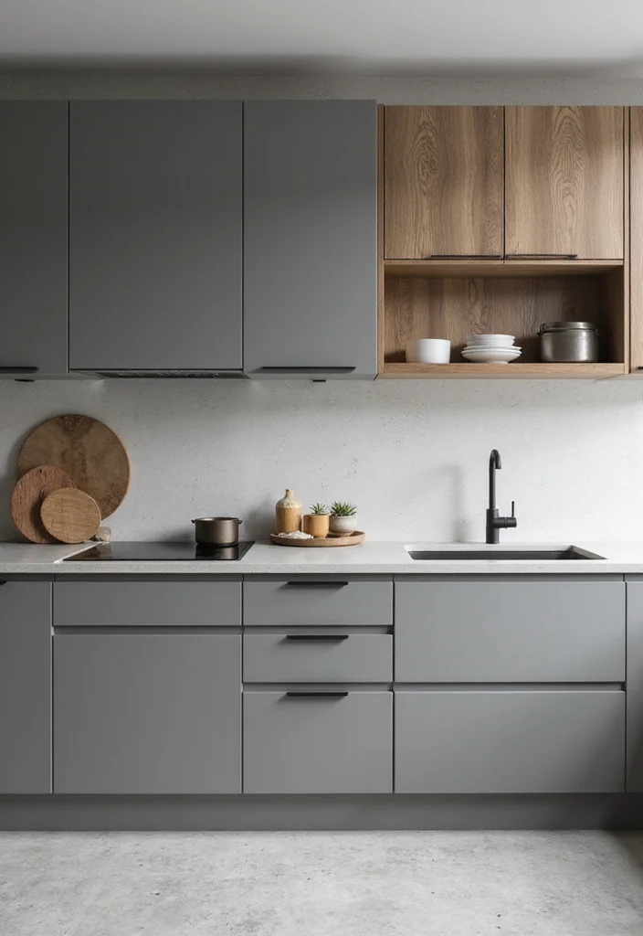 12 Grey Kitchen Cabinets Ideas for Soft Calm Neutral Modernity 6. Textured Cabinet Finishes