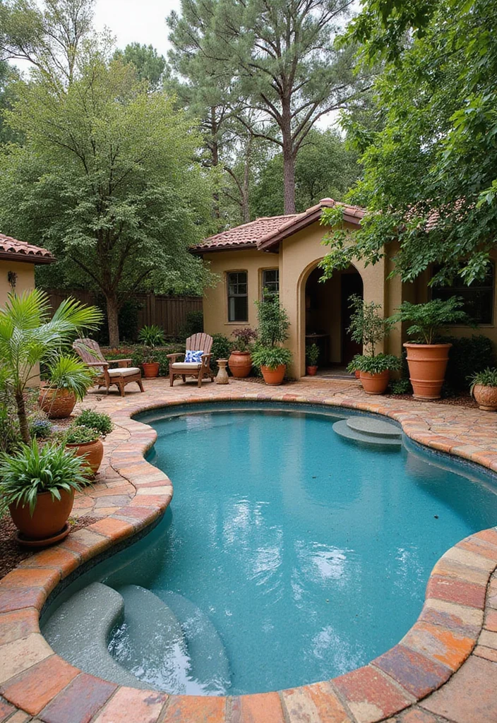 12 Inground Pool Backyard Ideas for Relaxing Resort Inspired Style 4. Mediterranean Escape