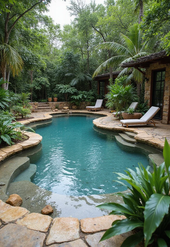 12 Inground Pool Backyard Ideas for Relaxing Resort Inspired Style 9. Natural Pools for a Unique Twist