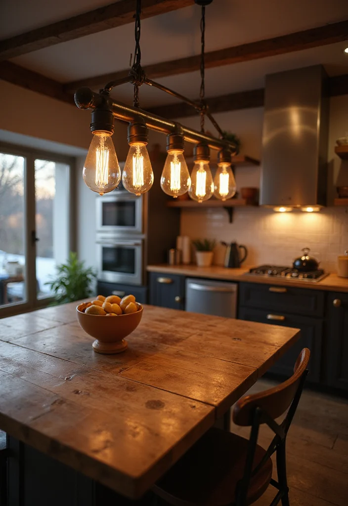 12 Island Kitchen Lighting Ideas for Bright Functional Ambience 45 12 Island Kitchen Lighting Ideas for Bright Functional Ambience 5. Vintage Edison Bulbs