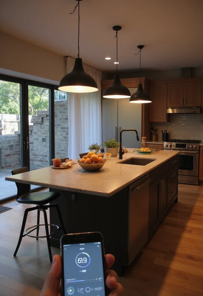 12 Island Kitchen Lighting Ideas for Bright Functional Ambience 67 12 Island Kitchen Lighting Ideas for Bright Functional Ambience 7. Smart Lighting Solutions