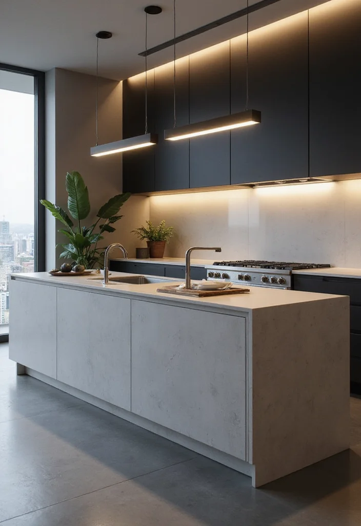 12 Island Kitchen Lighting Ideas for Bright Functional Ambience 89 12 Island Kitchen Lighting Ideas for Bright Functional Ambience 9. Minimalist Lighting Designs