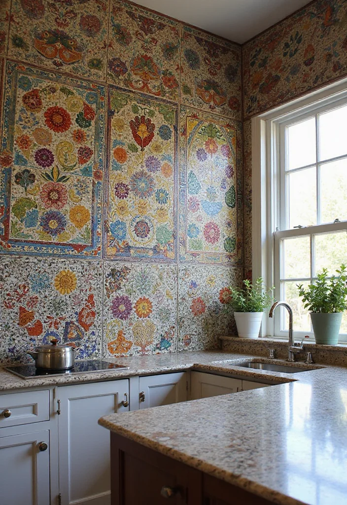 12 Kitchen Ideas Tiles for Durable Decorative Everyday Use 5. Bold Mosaic Patterns