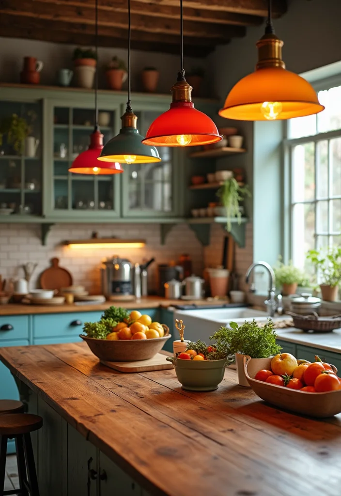 12 Kitchen Island Lighting Ideas for Practical Stylish Illumination 100 12 Kitchen Island Lighting Ideas for Practical Stylish Illumination 10. Colorful Pendant Lighting