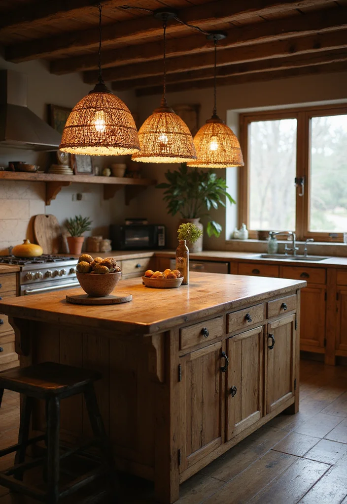 12 Kitchen Island Lighting Ideas for Practical Stylish Illumination 111 12 Kitchen Island Lighting Ideas for Practical Stylish Illumination 11. Natural Fiber Shades