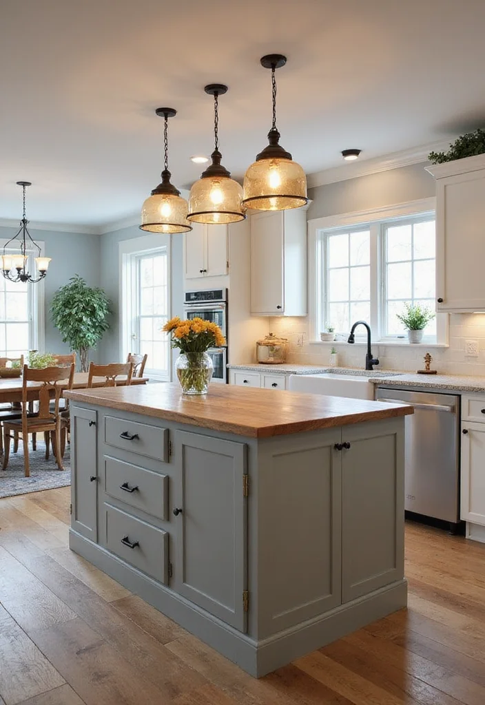 12 Kitchen Island Lighting Ideas for Practical Stylish Illumination 89 12 Kitchen Island Lighting Ideas for Practical Stylish Illumination 9. Farmhouse Style Flush Mounts