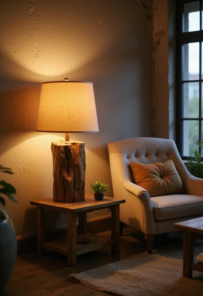 12 Lamp Ideas for Living Room for Bright Soft Ambient Light 1 12 Lamp Ideas for Living Room for Bright Soft Ambient Light 1. Reclaimed Wood Table Lamp
