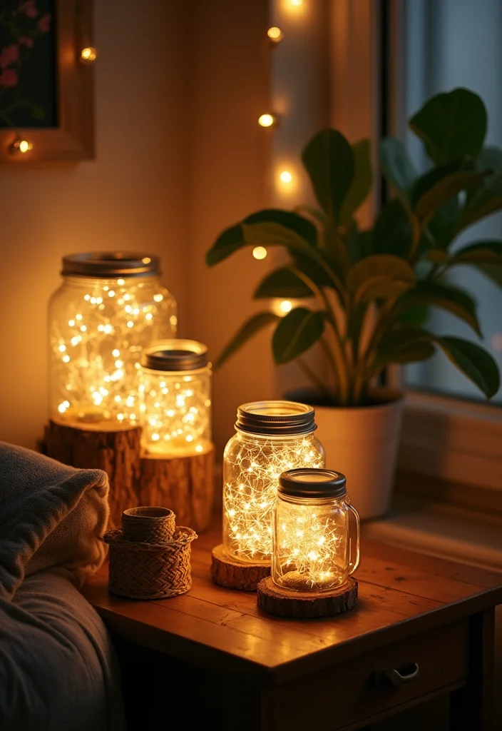 12 Lamp Ideas for Living Room for Bright Soft Ambient Light 45 12 Lamp Ideas for Living Room for Bright Soft Ambient Light 5. Upcycled Mason Jar Lanterns