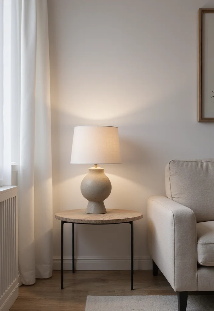 12 Lamp Ideas for Living Room for Bright Soft Ambient Light 56 12 Lamp Ideas for Living Room for Bright Soft Ambient Light 6. Concrete Table Lamp