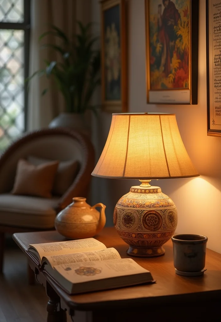 12 Lamp Ideas for Living Room for Bright Soft Ambient Light 89 12 Lamp Ideas for Living Room for Bright Soft Ambient Light 9. Handcrafted Ceramic Lamp