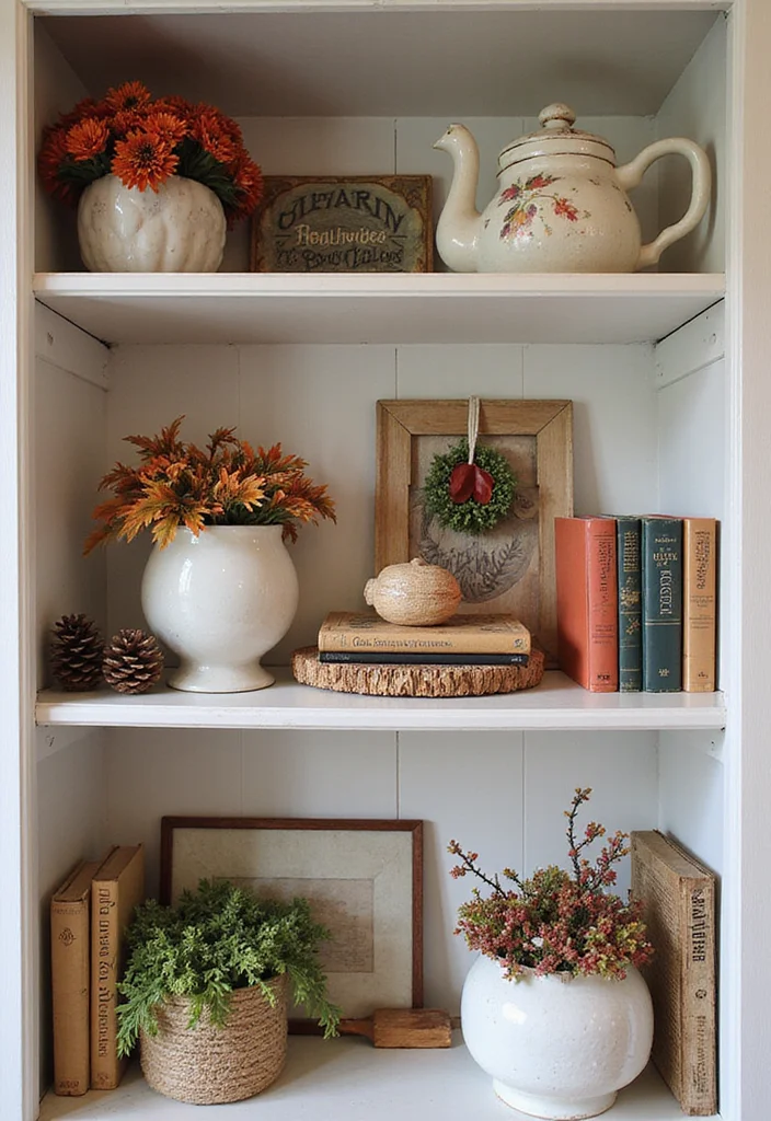 12 Living Room Bookshelf Ideas for Organized Beautiful Displays 111 12 Living Room Bookshelf Ideas for Organized Beautiful Displays 11. Seasonal Displays