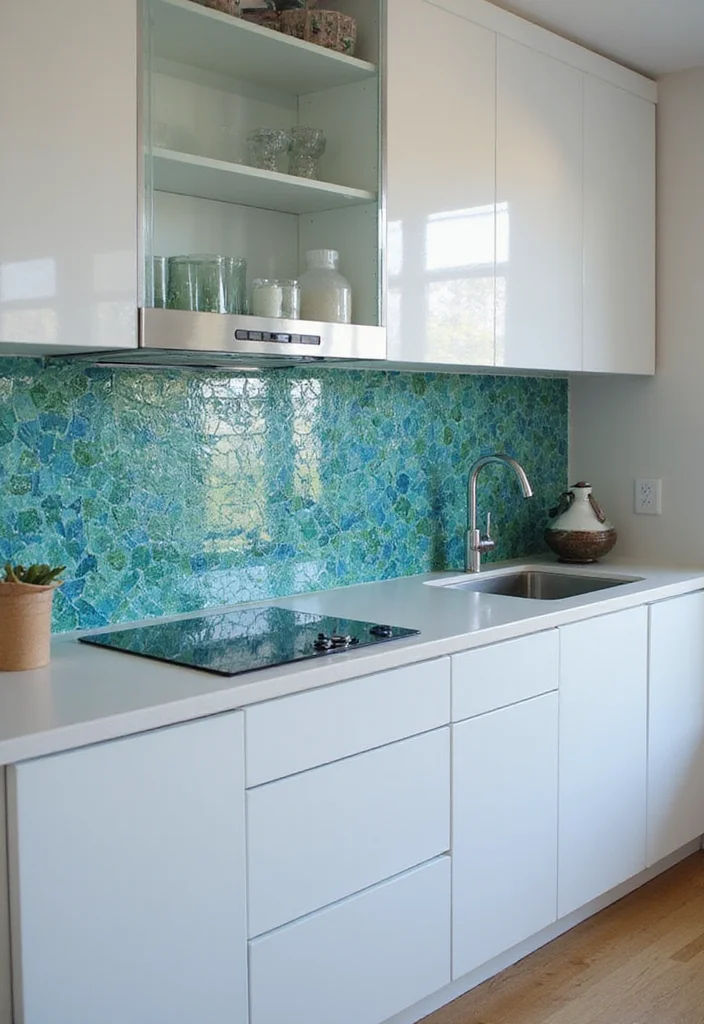 12 Modern Kitchen Backsplash Ideas for Sleek Bright Updated Style 1. Recycled Glass Tiles