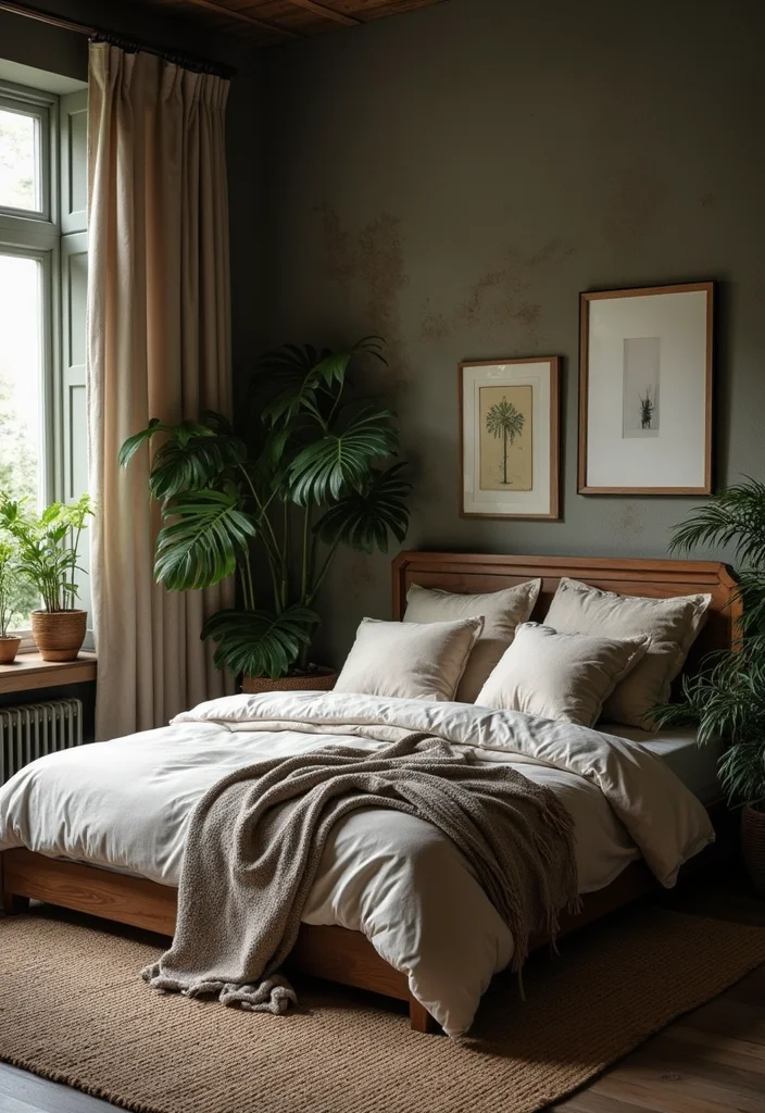 12 Moody Bedroom Ideas for Dark Cozy Relaxed Depth 10. Take Advantage of Natural Elements