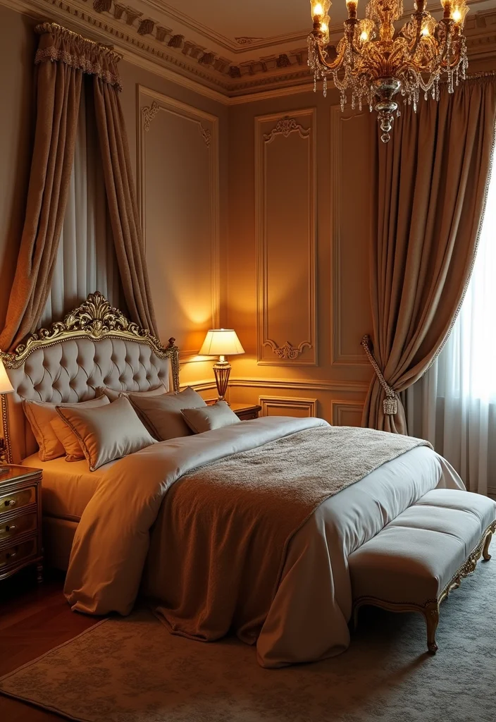 12 Romantic Bedroom Ideas for a Soft, Cozy, Loving Atmosphere 122 12 Romantic Bedroom Ideas for a Soft Cozy Loving Atmosphere 12. A Touch of Glamour