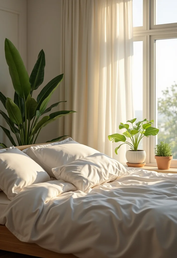 12 Romantic Bedroom Ideas for a Soft, Cozy, Loving Atmosphere 89 12 Romantic Bedroom Ideas for a Soft Cozy Loving Atmosphere 9. Indoor Plants for Liveliness