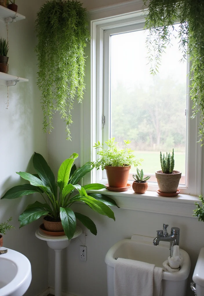 12 Small Bathroom Renovation Ideas for Smart Efficient Upgrades 6. Incorporate Greenery