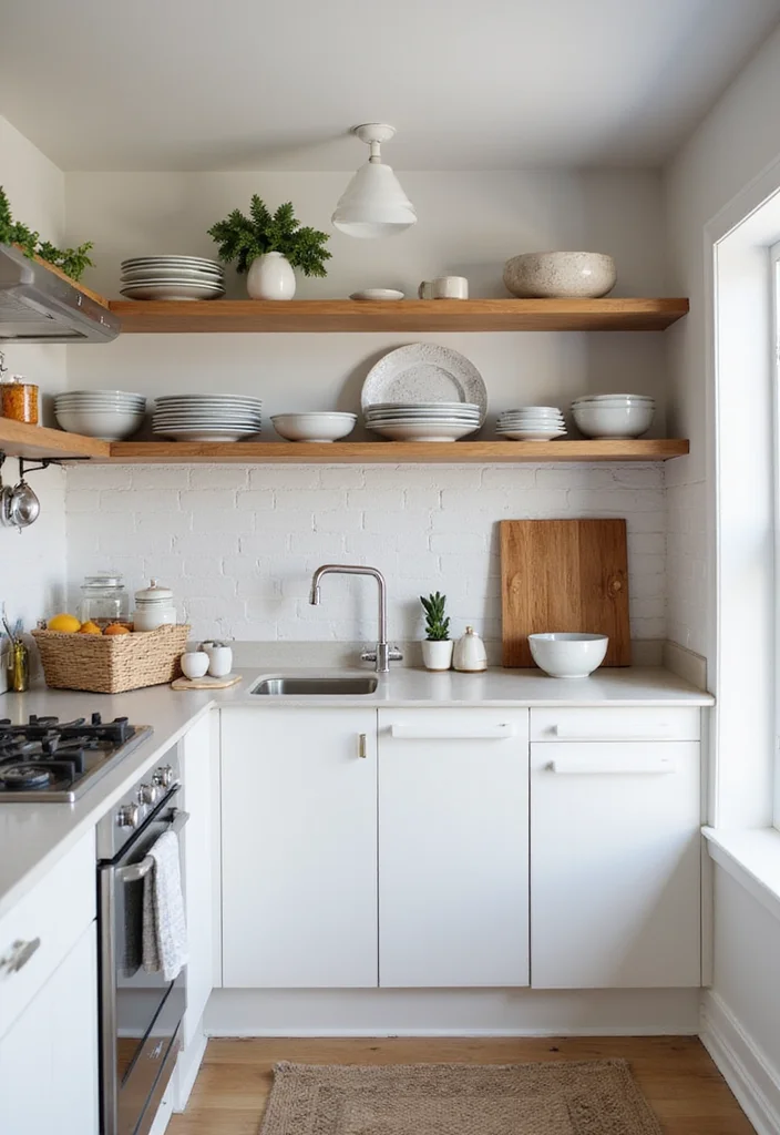 12 Small Kitchen Renovation Ideas for Functional Modern Layouts 1. Open Shelving for Easy Access