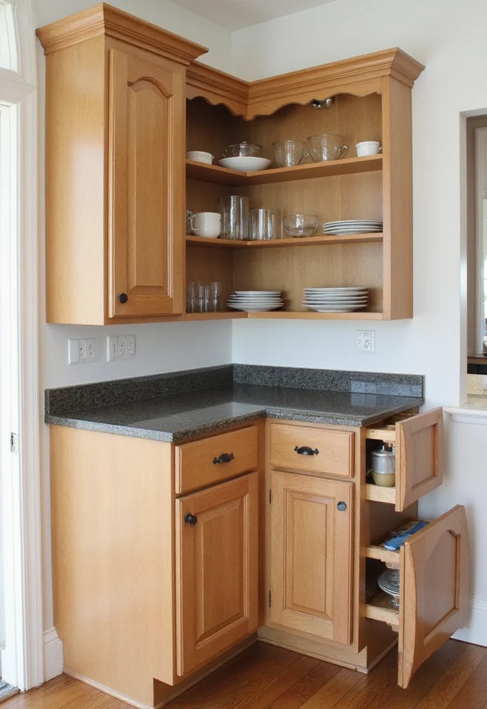12 Small Kitchen Renovation Ideas for Functional Modern Layouts 4. Corner Cabinet Magic