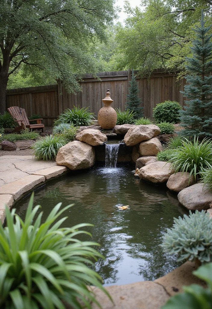 12 Texas Backyard Ideas for Warm Rustic Outdoor Living 10. Relaxing Water Features