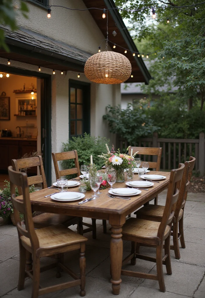 12 Texas Backyard Ideas for Warm Rustic Outdoor Living 4. Charming Outdoor Dining Spaces