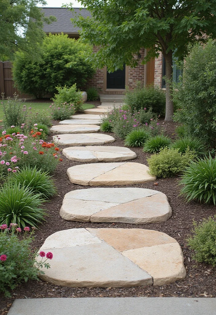 12 Texas Backyard Ideas for Warm Rustic Outdoor Living 7. Natural Stone Pathways