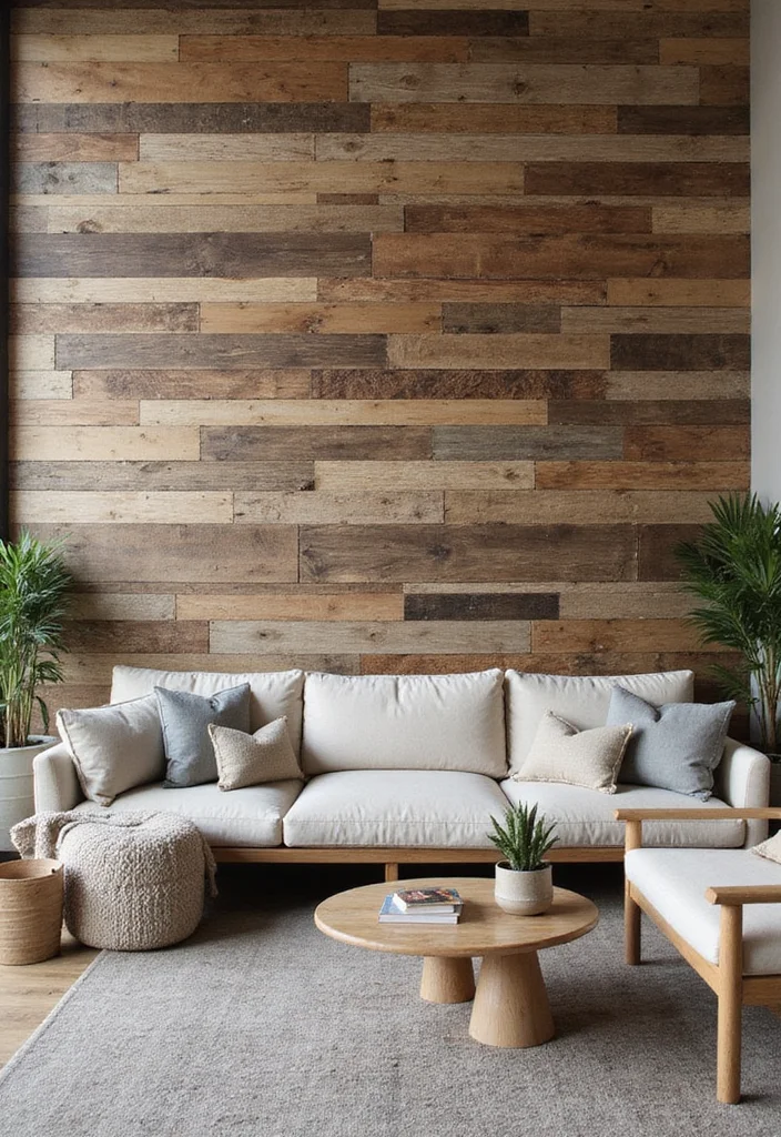 12 Wall Ideas for Living Room for Texture Color and Impact 1. Reclaimed Wood Accent Wall