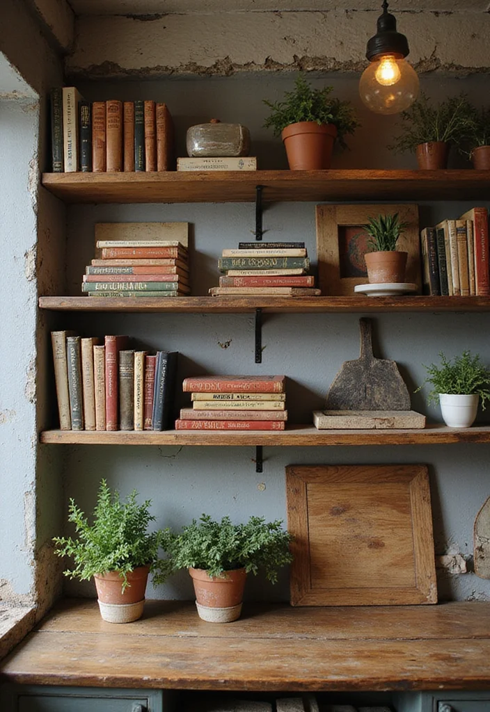 14 Kitchen Ideas Rustic for Warm Natural Comfortable Charm 1. Reclaimed Wood Shelves