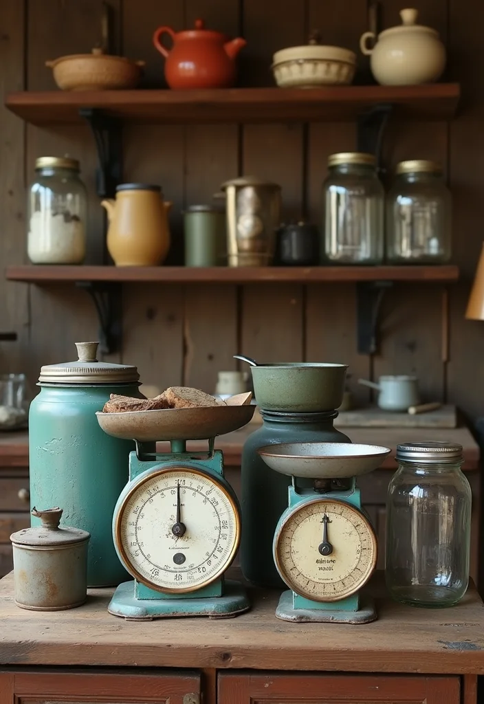 14 Kitchen Ideas Rustic for Warm Natural Comfortable Charm 3. Vintage Accent Pieces