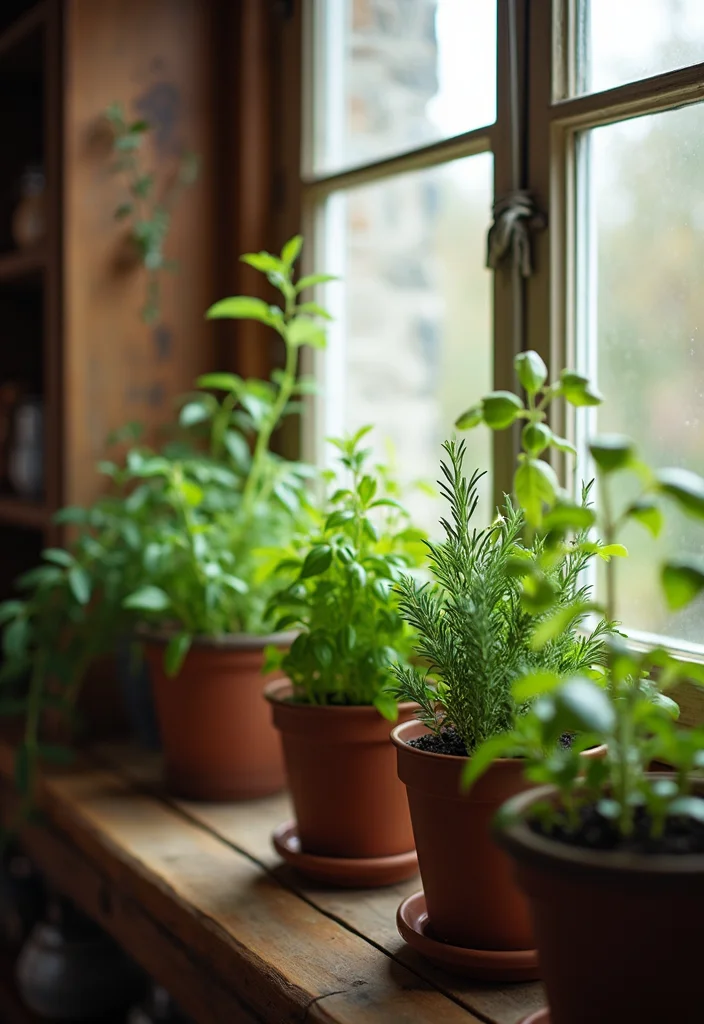 14 Kitchen Ideas Rustic for Warm Natural Comfortable Charm 9. Herb Garden