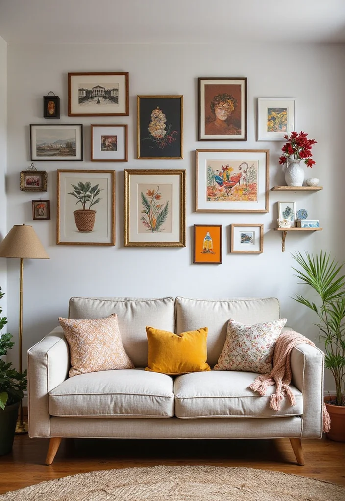 14 Living Room Layout Ideas for Balanced Functional Flow 5. The Gallery Wall Approach