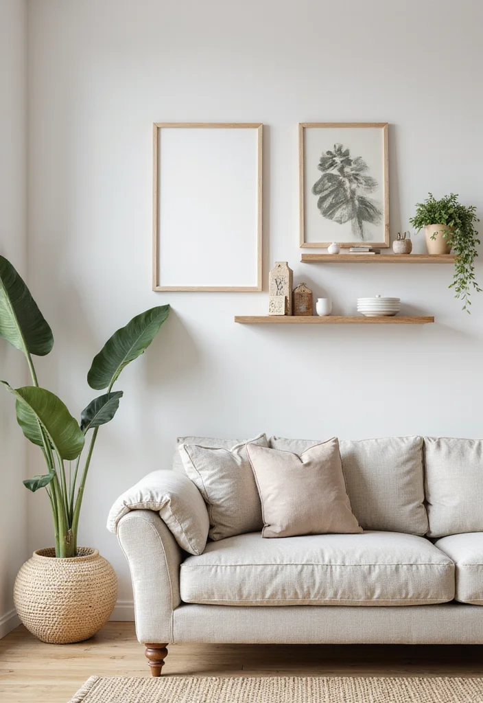 14 Living Room Shelving Ideas for Clean Practical Stylish Storage 144 14 Living Room Shelving Ideas for Clean Practical Stylish Storage 14. Wall Displays with Art and Shelving Combo