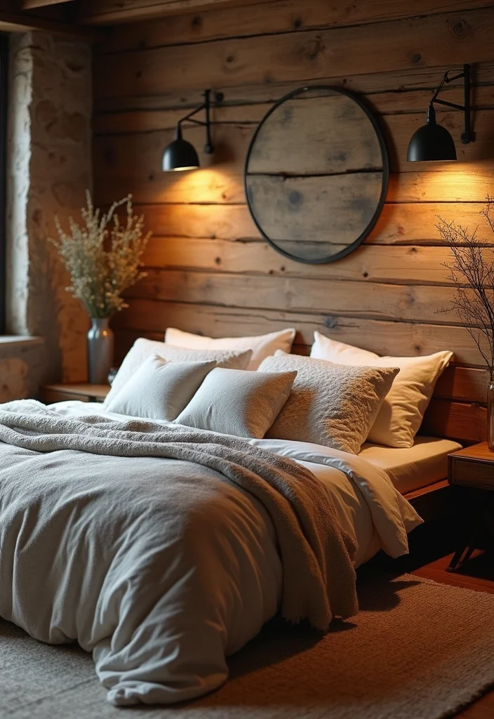 14 Rustic Bedroom Ideas for Cozy Natural Textured Charm 1 14 Rustic Bedroom Ideas for Cozy Natural Textured Charm 1. Reclaimed Wood Bed Frame