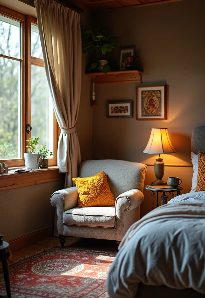 14 Rustic Bedroom Ideas for Cozy Natural Textured Charm 144 14 Rustic Bedroom Ideas for Cozy Natural Textured Charm 14. Cozy Reading Nook