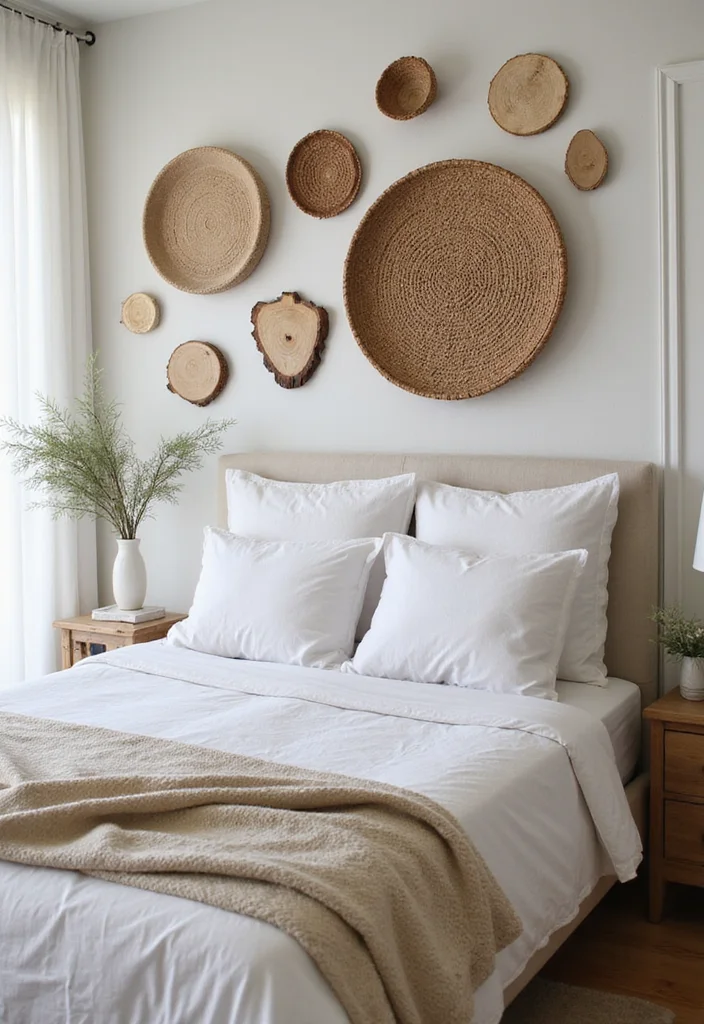 14 Rustic Bedroom Ideas for Cozy Natural Textured Charm 78 14 Rustic Bedroom Ideas for Cozy Natural Textured Charm 8. Natural Wall Art